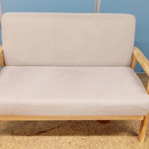 【中古】二人掛けソファ シンプル 木目